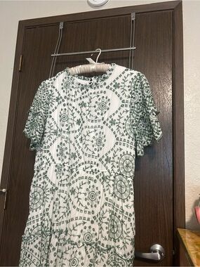 Baltic Born White Maxi Dress with Green Floral Medallion Print